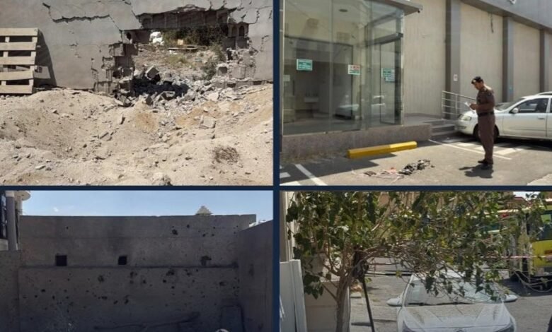 شظايا اعتراض الصاروخ الباليستي في خميس مشيط